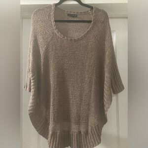 Willi Smith Brown Short Sleeve Poncho Size Petite Small